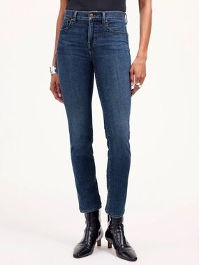 NWT Madewell Mid-Rise Stovepipe Jeans in Deming Wash Size 25